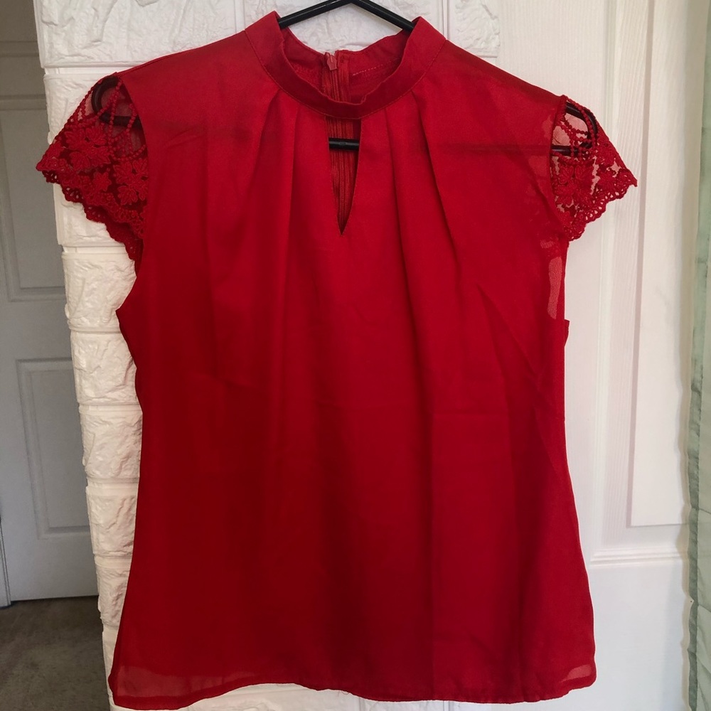Lace chiffon top